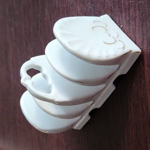 Vintage English Porcelain Toast Rack with Gold trim